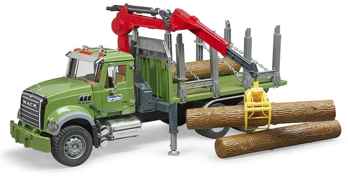 Bruder Mack Granite Houttransportwagen BR-02824 - Boomstammen - Multikleur
