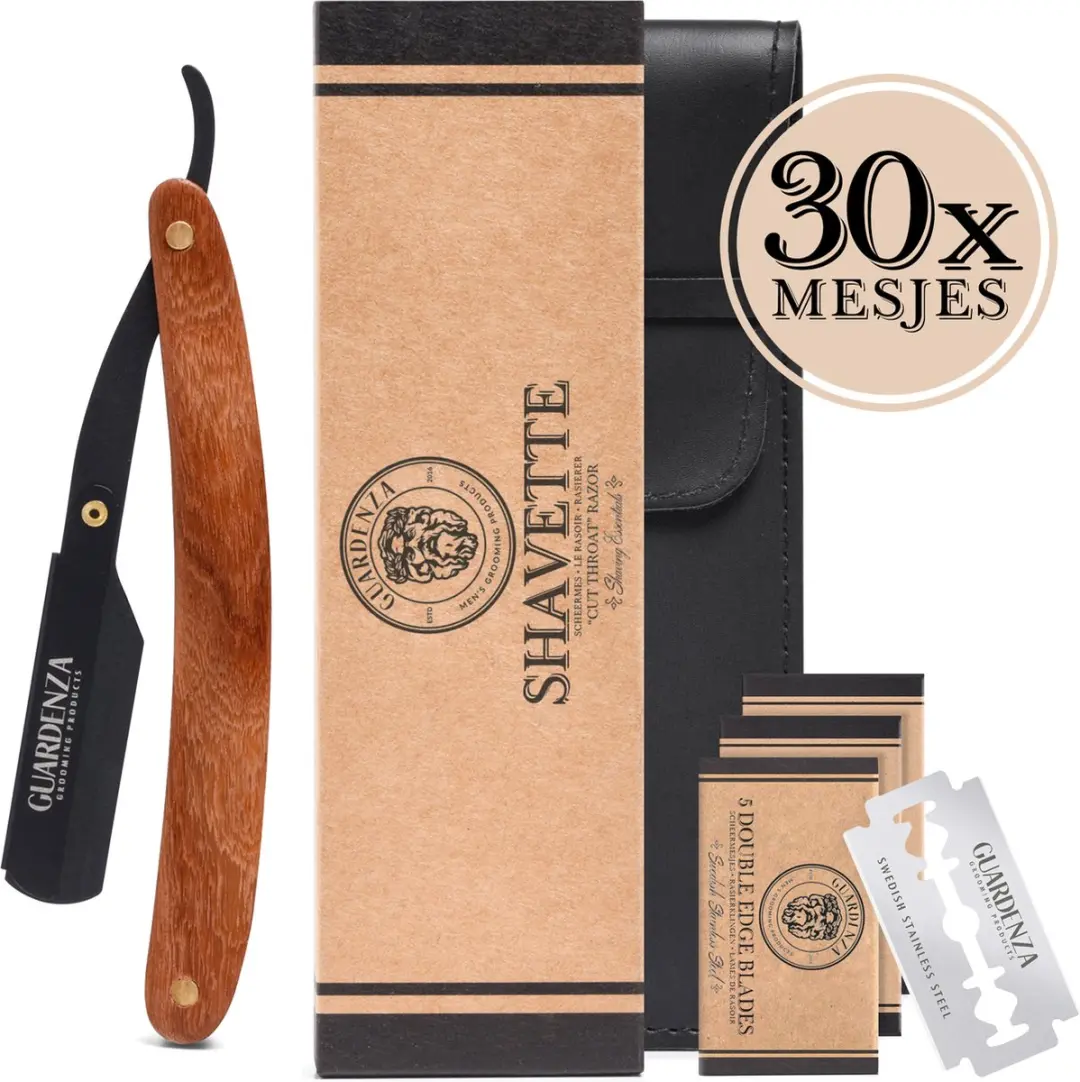 Guardenza Shavette scheermes (incl. 30 scheermesjes en hoes)