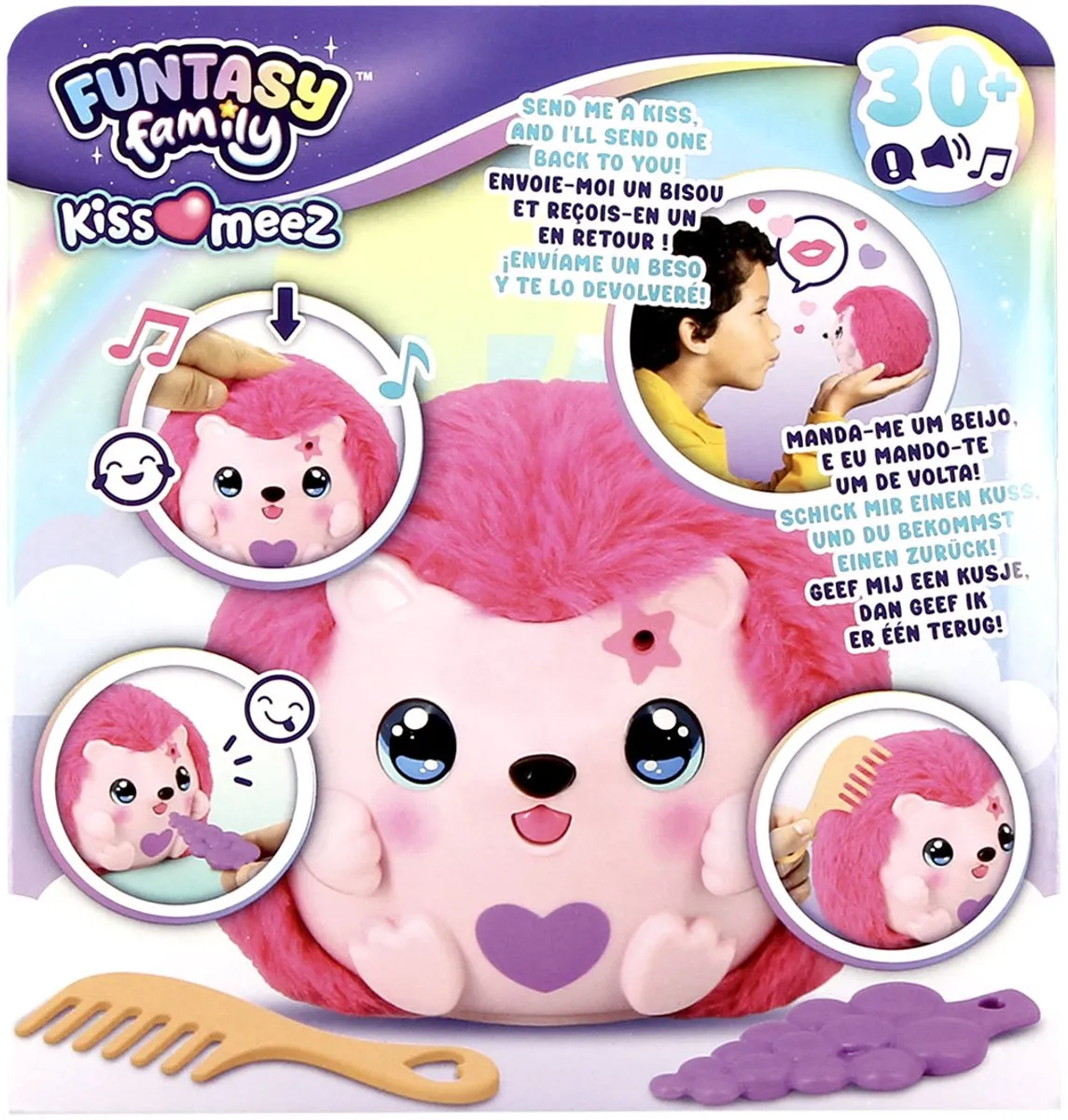 Jumbo Kiss-meez Egel Interactieve Knuffel - Roze