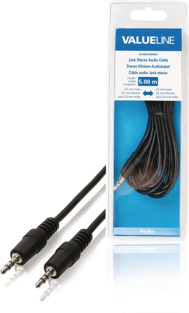 Valueline Jack stereo audiokabel 3,5 mm mannelijk