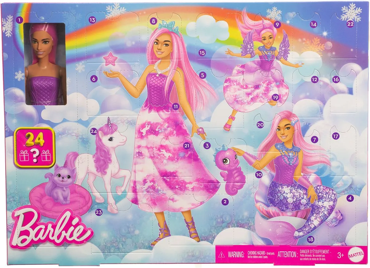 Barbie Adventskalender MATTJFL66 - Modepop & 24 Accessoires - Multi