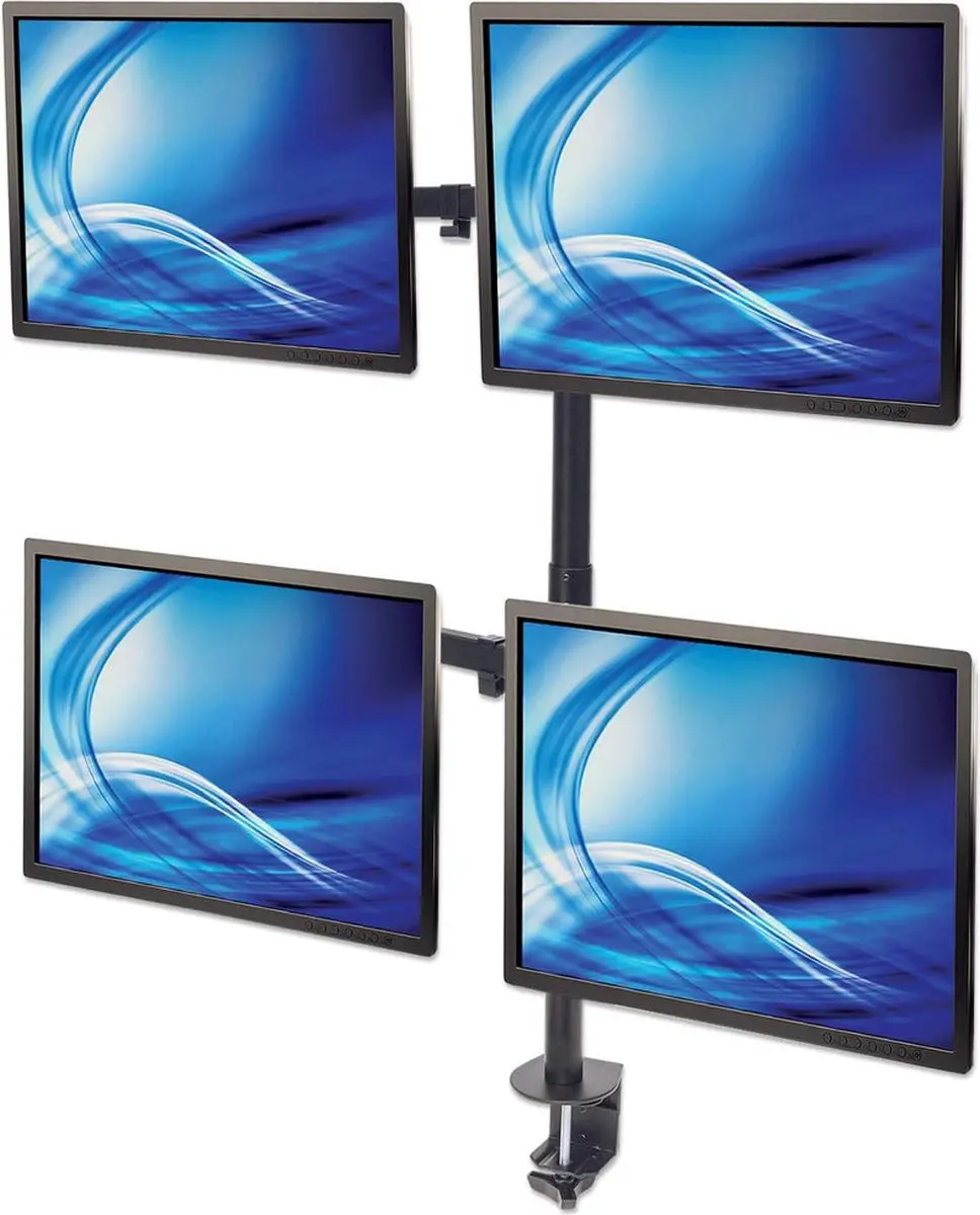 Manhattan MH LCD Monitor Pole 461566 - 4 Monitoren - Zwart