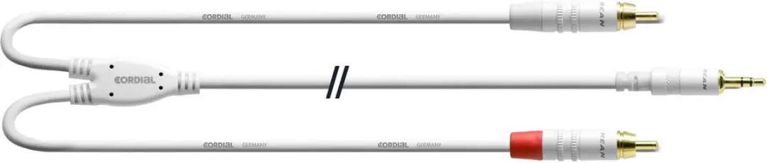 Cordial soundcard kabel Cinch 1,5m Y-Adapterkabel CFY 1.5WCC-SNOW