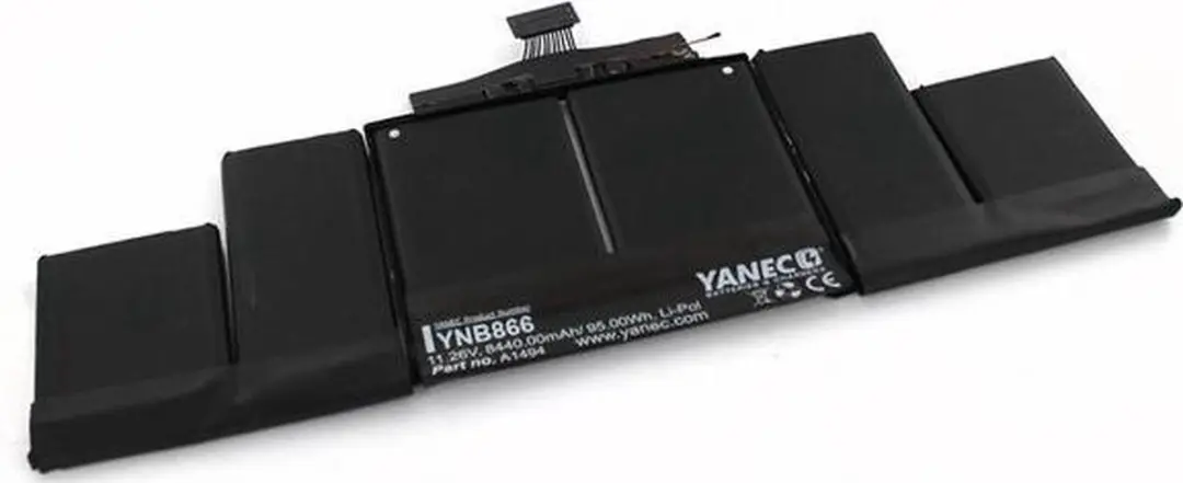 Yanec Laptop Accu voor Apple Macbook Pro Retina Modelnummer A1398