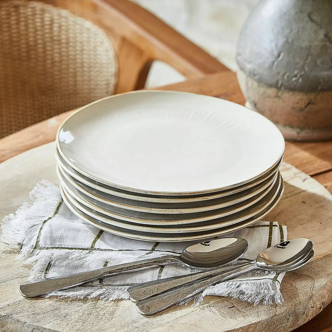 Loberon Dessertbordjes Periers Beige - Set van 6