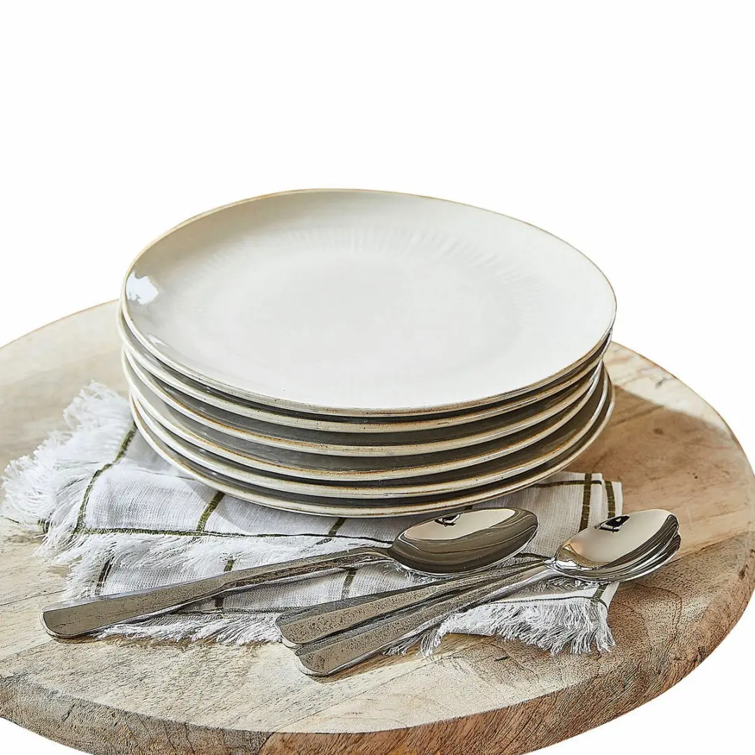Loberon Dessertbordjes Periers Beige - Set van 6