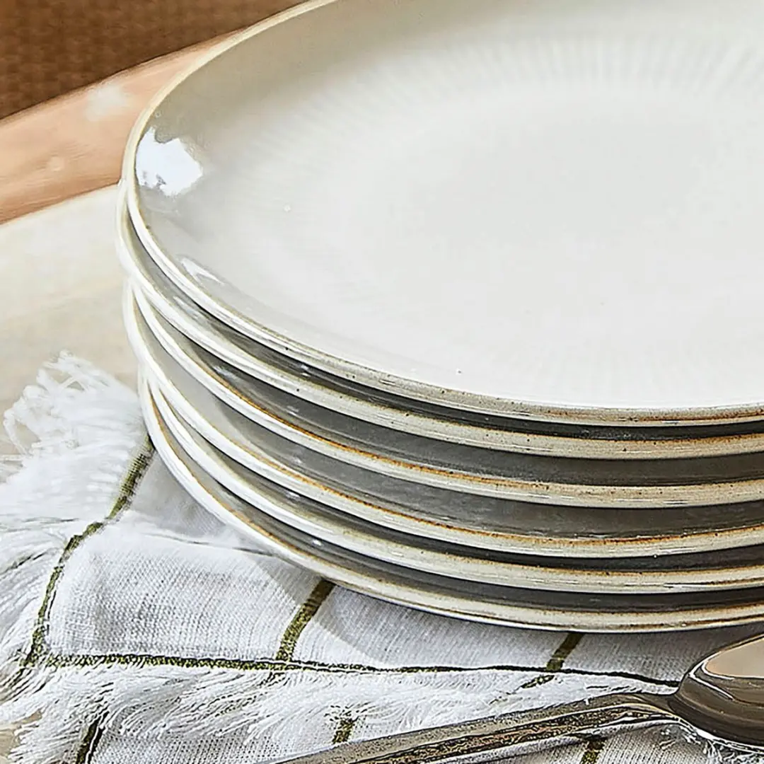 Loberon Dessertbordjes Periers Beige - Set van 6