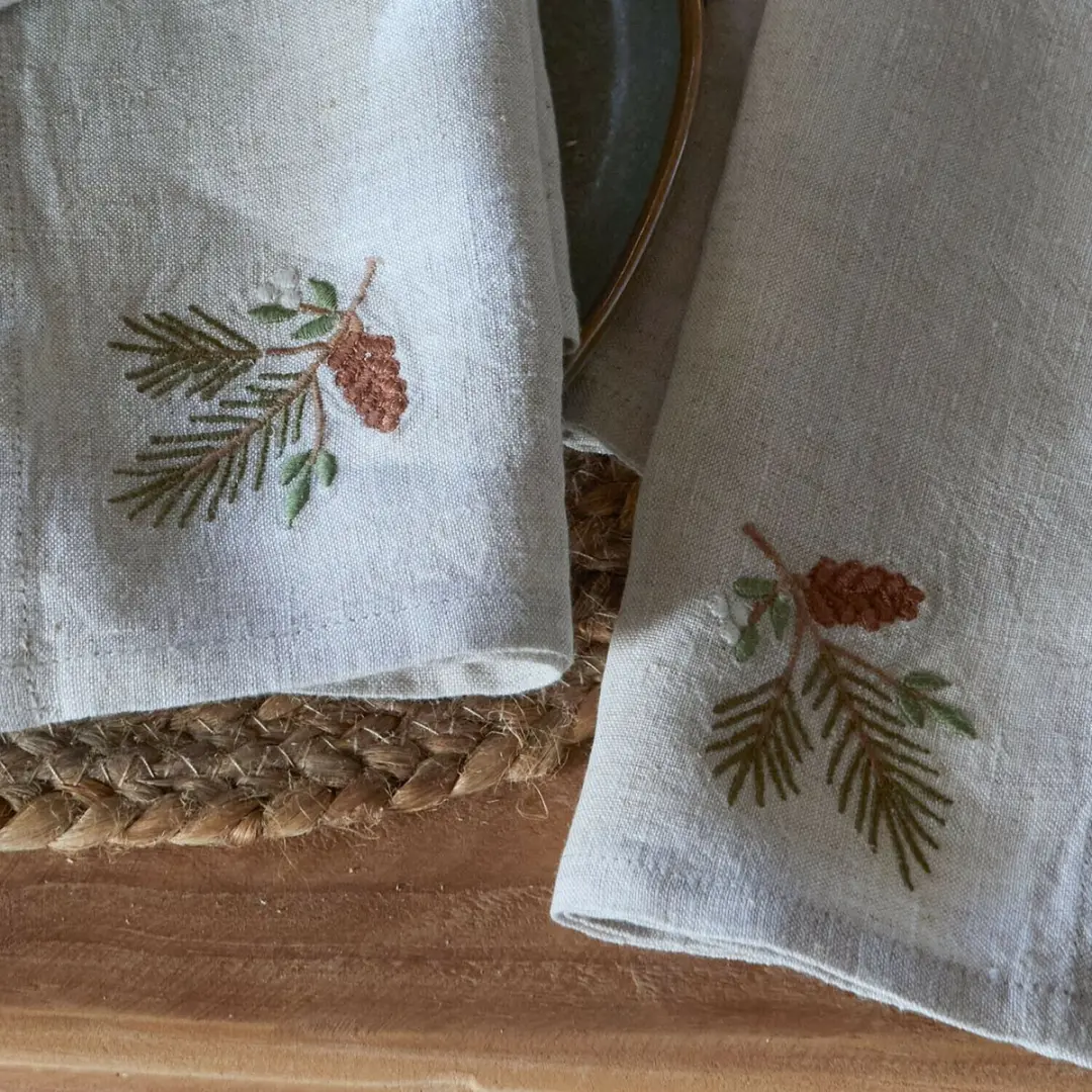 Loberon Arlida Servet Set - 4 Stuks - Beige