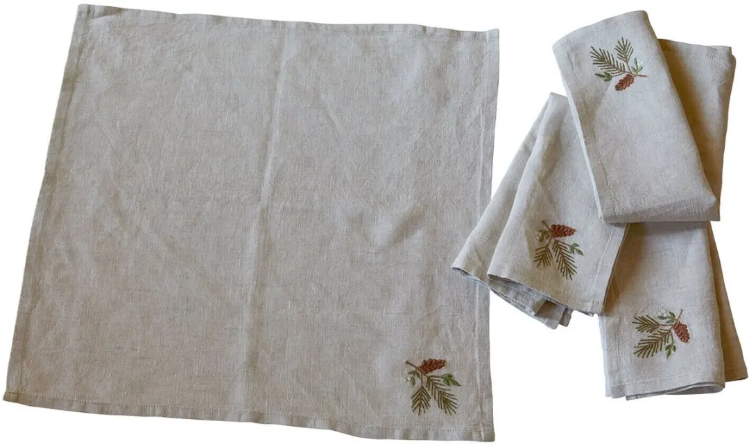 Loberon Arlida Servet Set - 4 Stuks - Beige