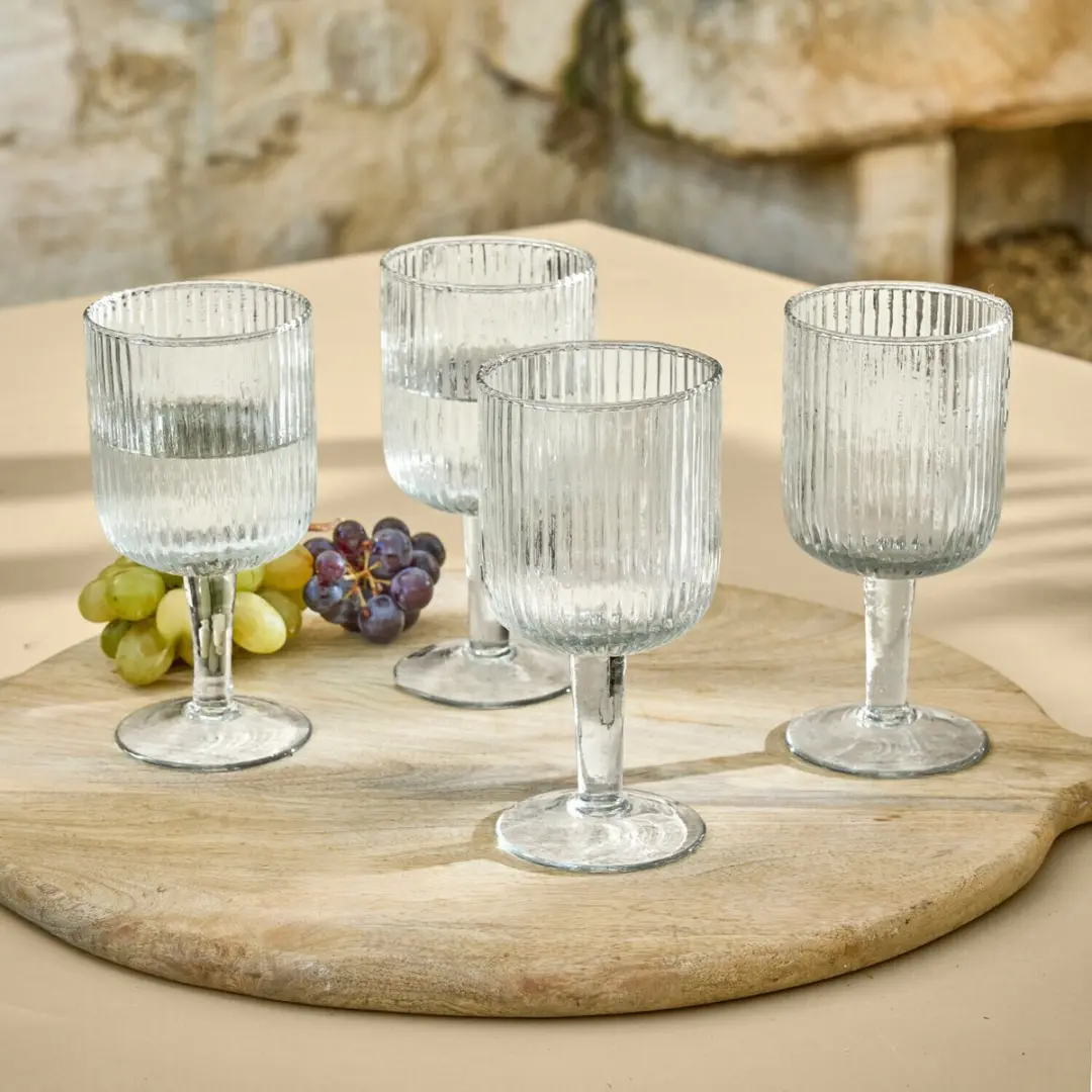Loberon Caleza Glas Set - 4 Stuks Ø8cm Heldere Glazen