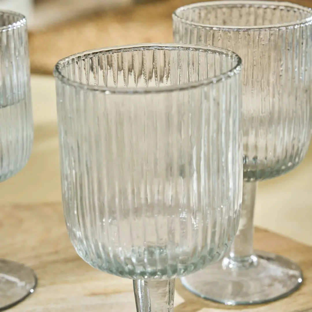 Loberon Caleza Glas Set - 4 Stuks Ø8cm Heldere Glazen