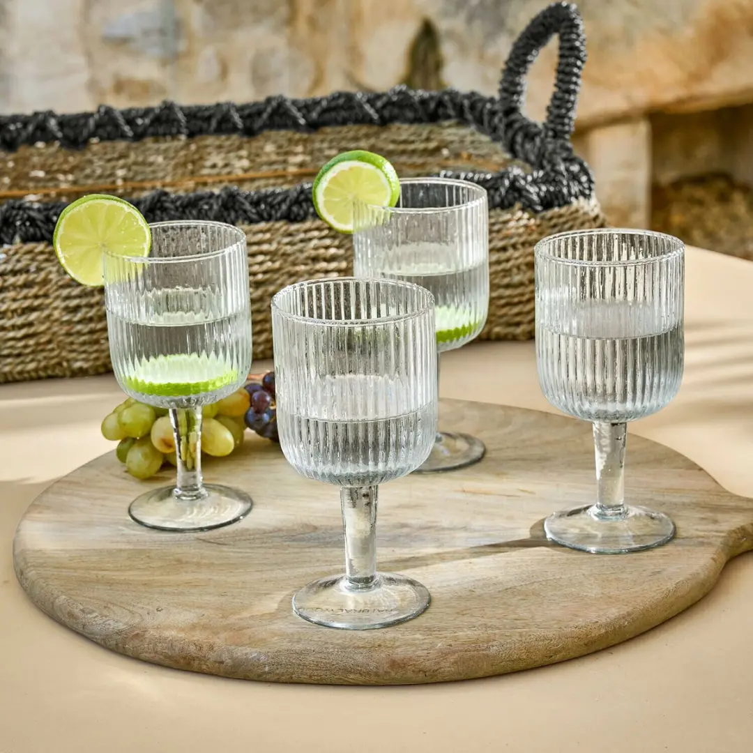 Loberon Caleza Glas Set - 4 Stuks Ø8cm Heldere Glazen
