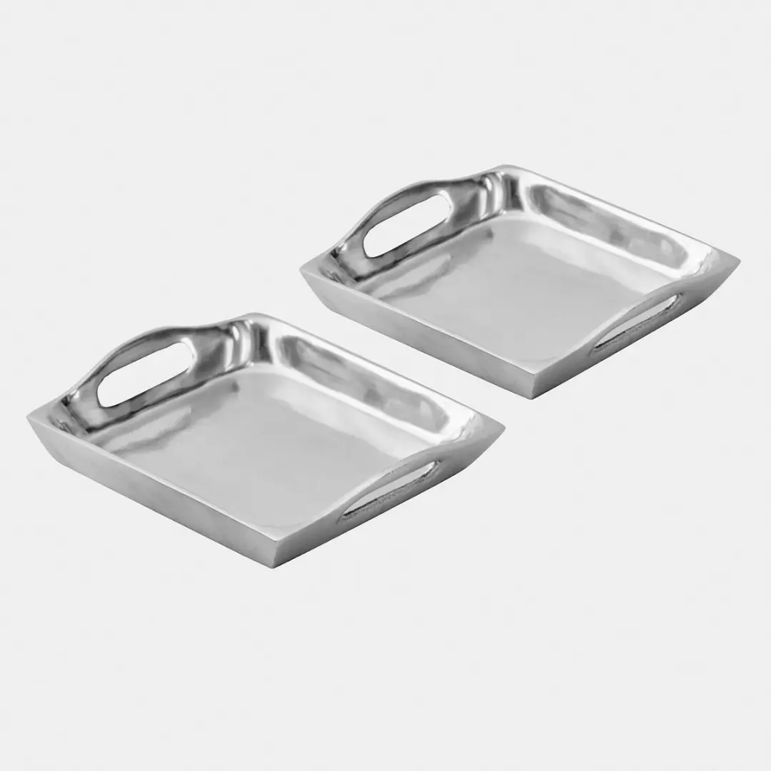 Loberon Grélomiane Dienbladset - 2 Stuks - Zilverkleurig