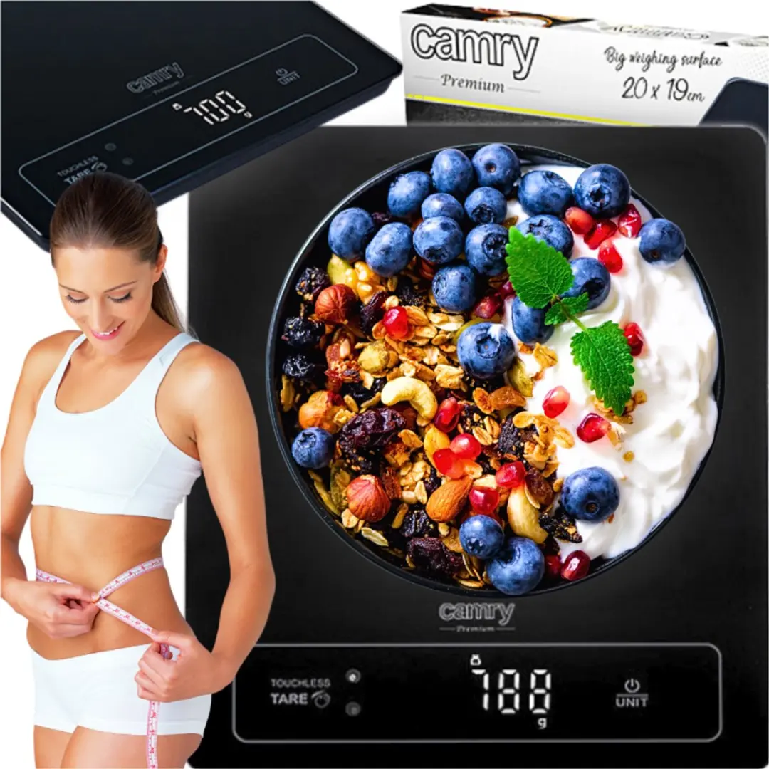 Camry CR3175 Keukenweegschaal 15kg - Touchless Tarra - Zwart - afbeelding 6 van 6