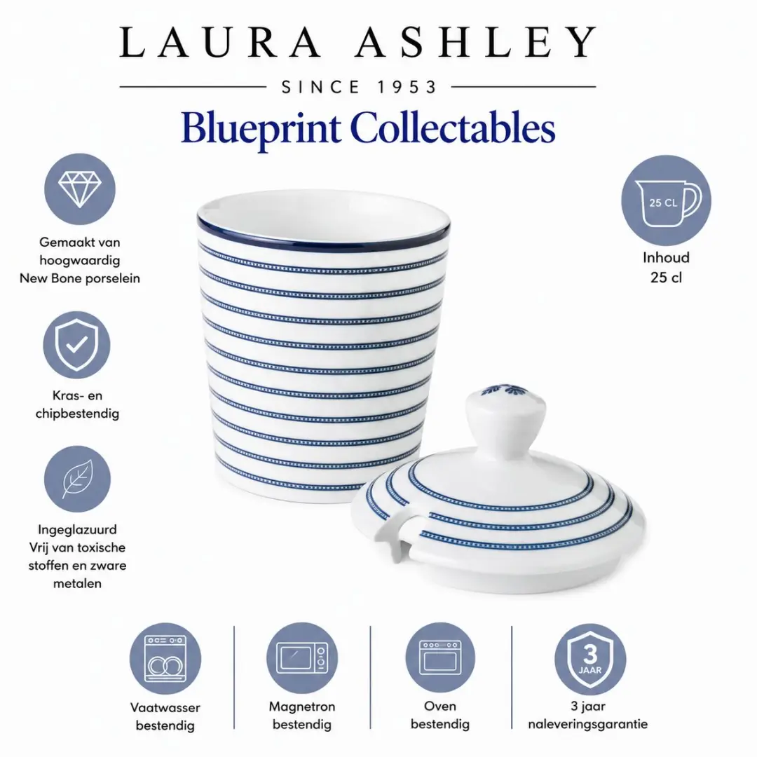 Laura Ashley Blueprint Collectables Suikerpot 32cl - Ø8cm
