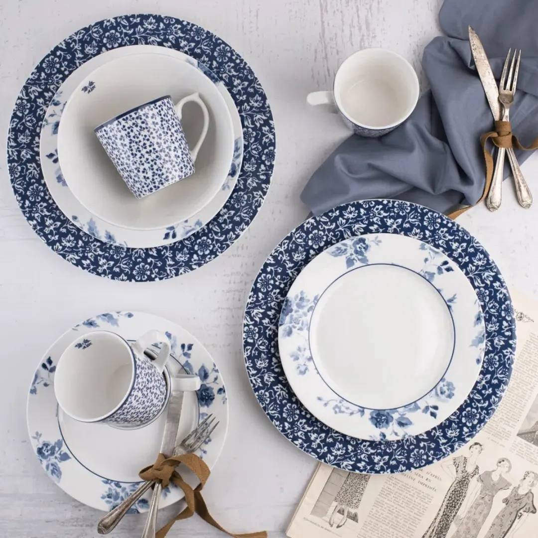 Laura Ashley Blueprint Kerstservies 12-delig - Porselein