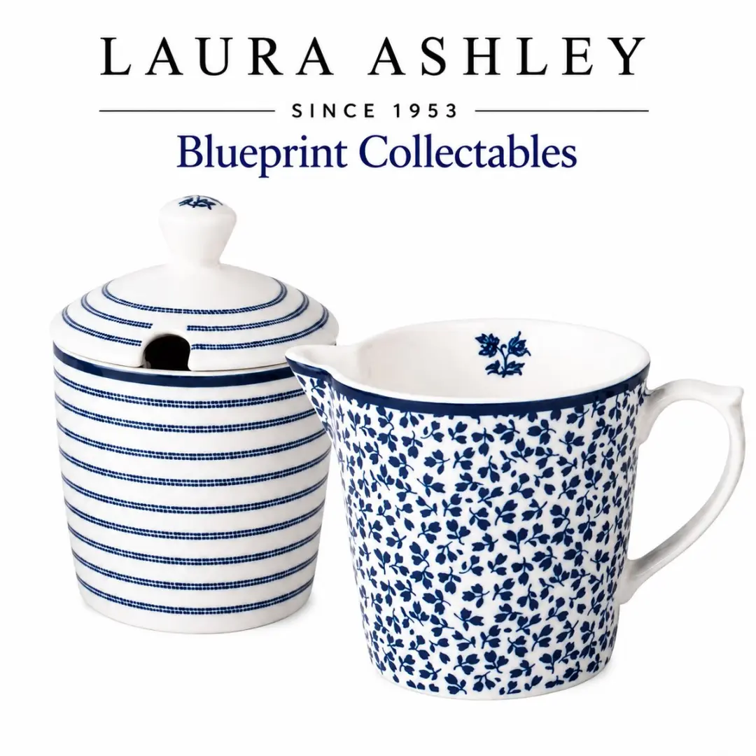 Laura Ashley Blueprint Collectables Melkkan en Suikerpot