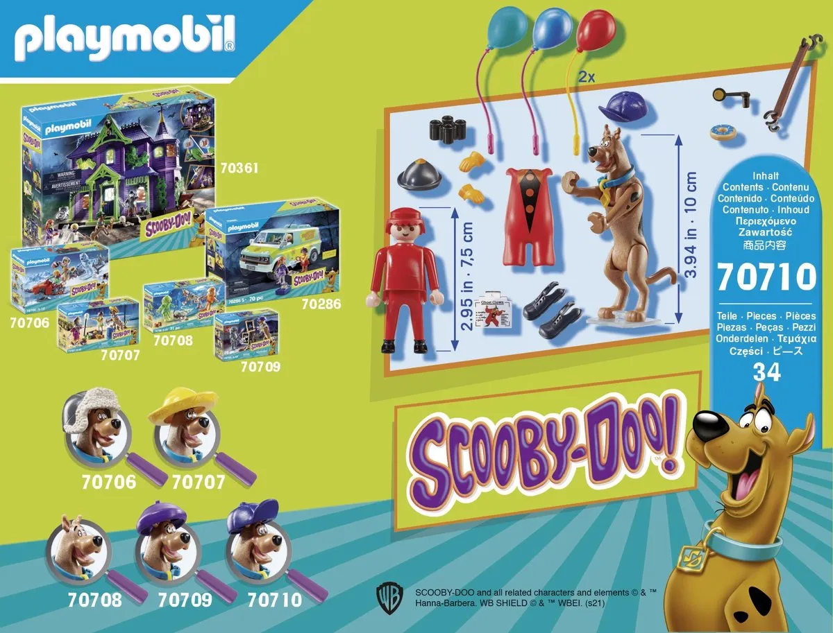 Playmobil Scooby-Doo! Avontuur met Ghost Clown 70710 - Multicolor