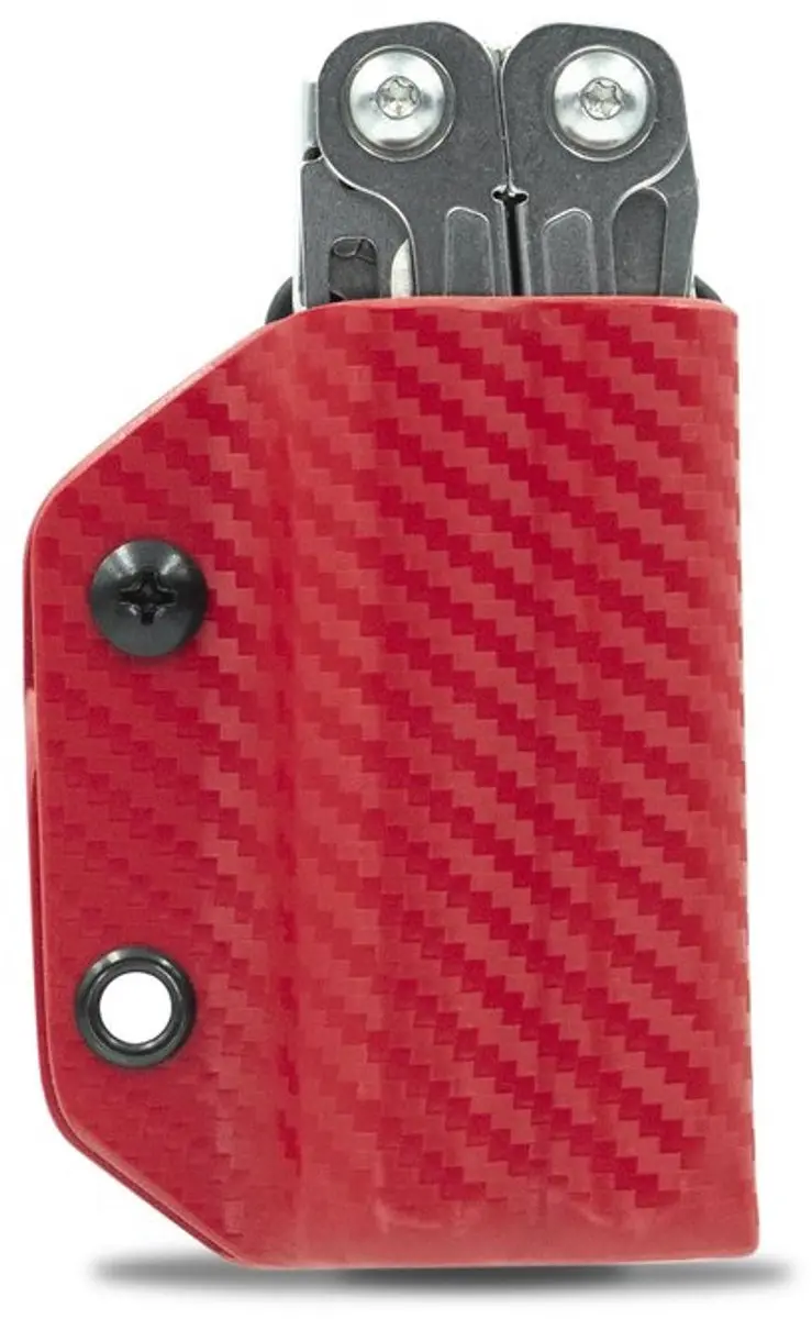 Clip & Carry Kydex Sheath CF-Red Leatherman Wingman/Sidekick/Rebar