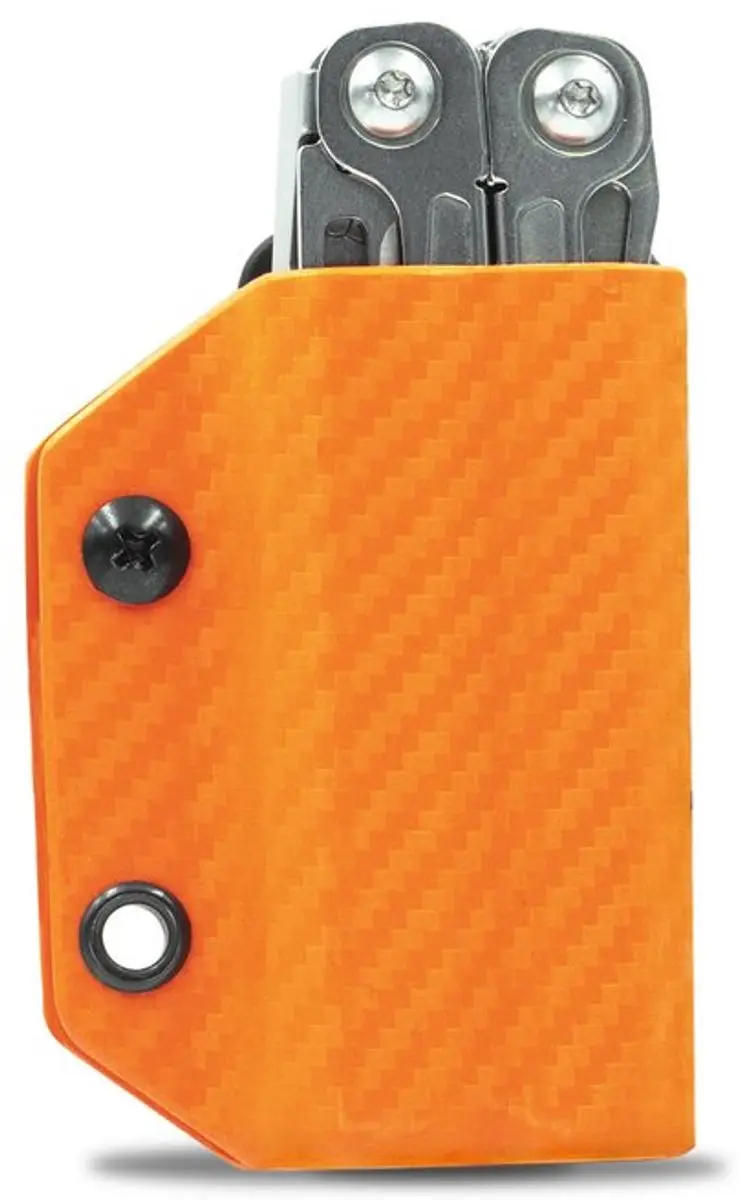 Clip & Carry Kydex Sheath CF-Orange Leatherman Wingman/Sidekick/Rebar