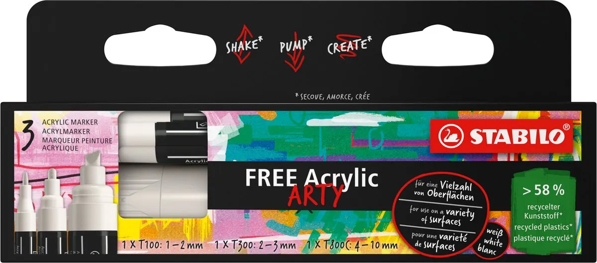 STABILO Free Acryl Marker Mixed Tip Set