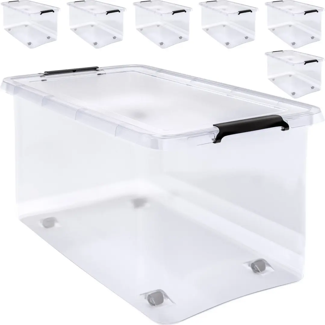 Deuba Opbergbox Set 6 Stuks 60L Transparant