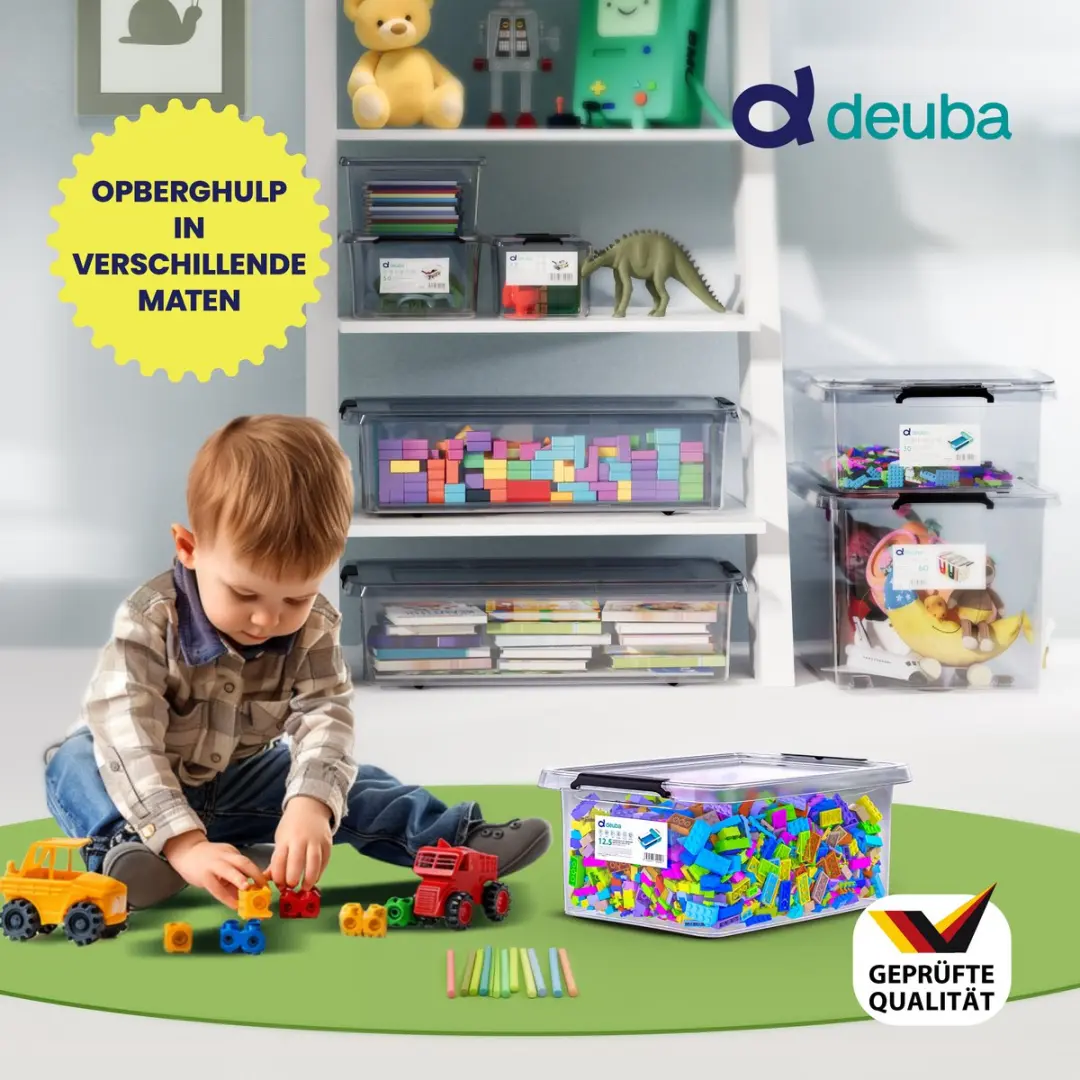 deuba Opbergox Set 4 Stuks 12,5L Transparant - afbeelding 5 van 6