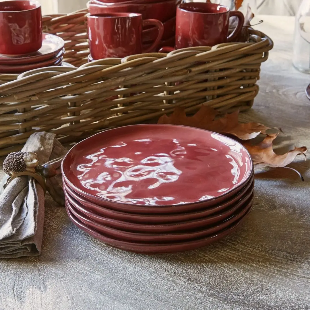Loberon Dessertbordjes Biarré Rood - 6 Stuks - afbeelding 2 van 2