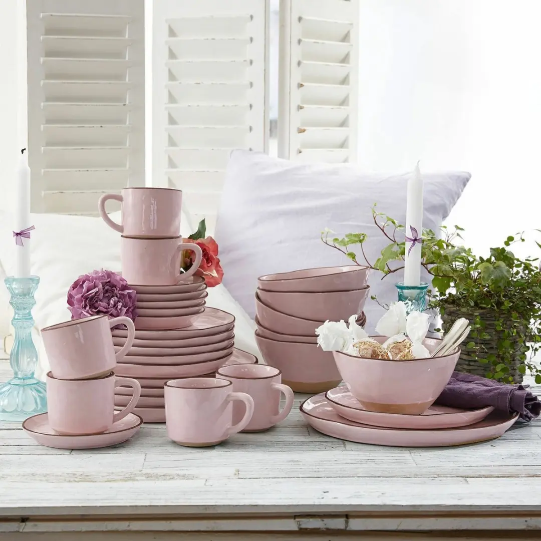 Loberon Biarré Servies Set 30-delig - Roze - afbeelding 3 van 5