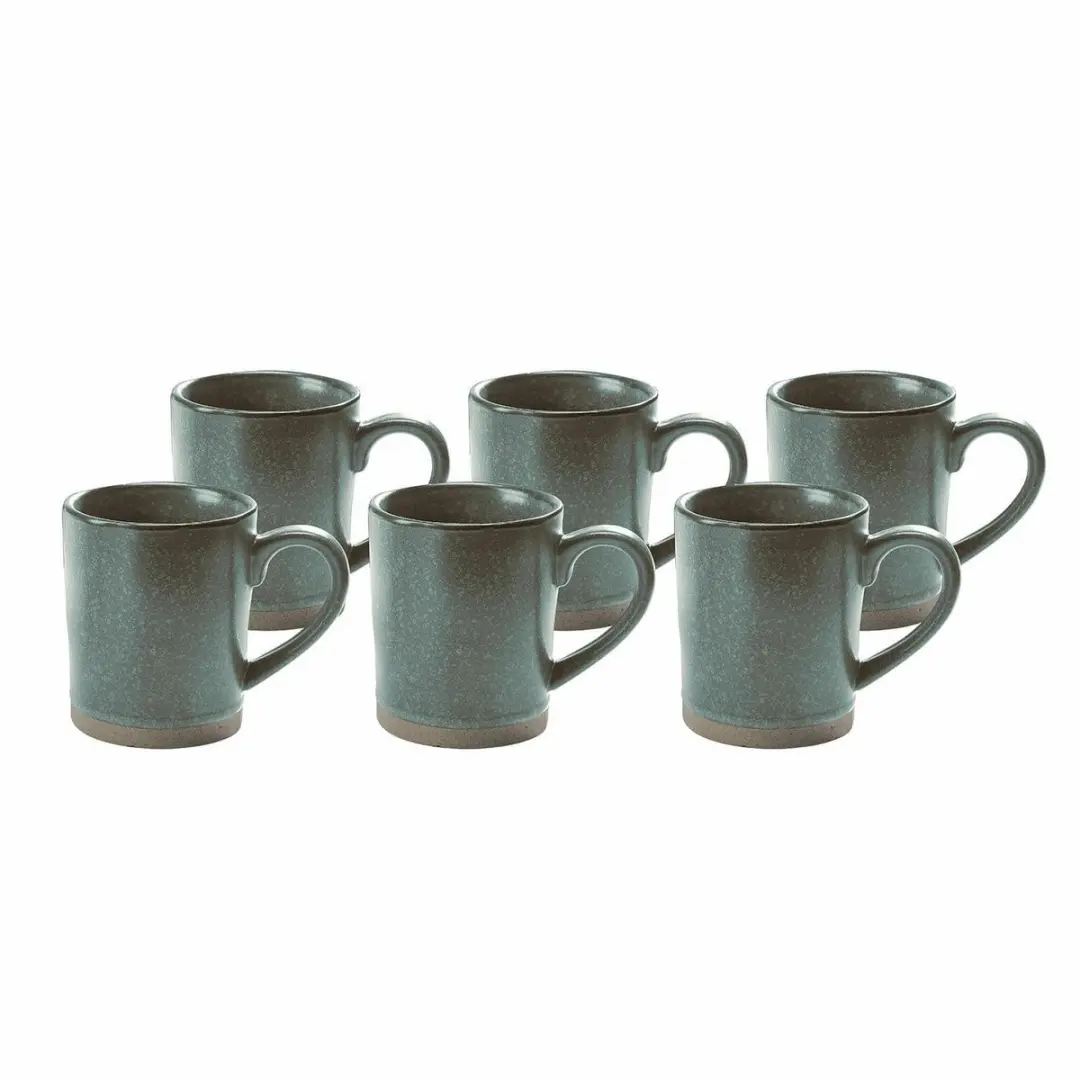 Loberon Mokset Biarré Turquoise/Bruin - 6 Stuks - afbeelding 2 van 3