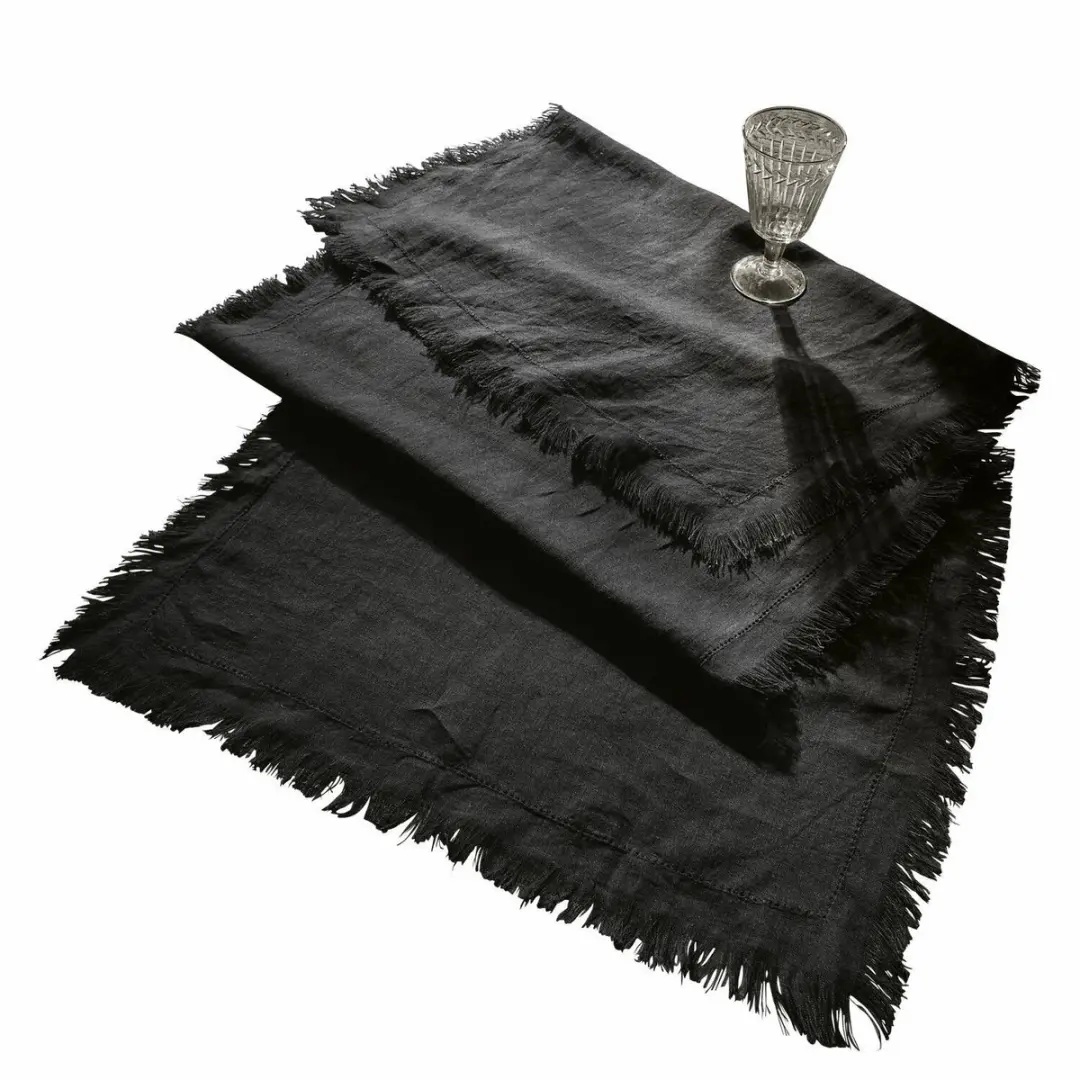 Loberon Tafelloper Pibrac - Zwart