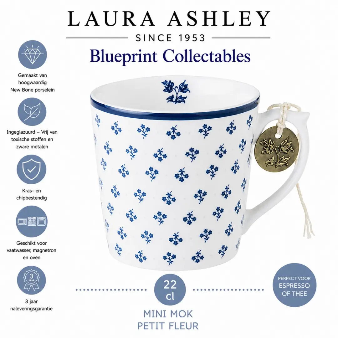 Laura Ashley Blueprint Mini Mok 220ml - Fleur