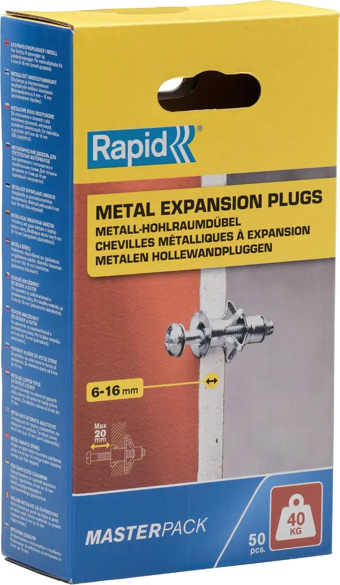 Rapid Hollewandplug voor Plaatdikte 6-16mm