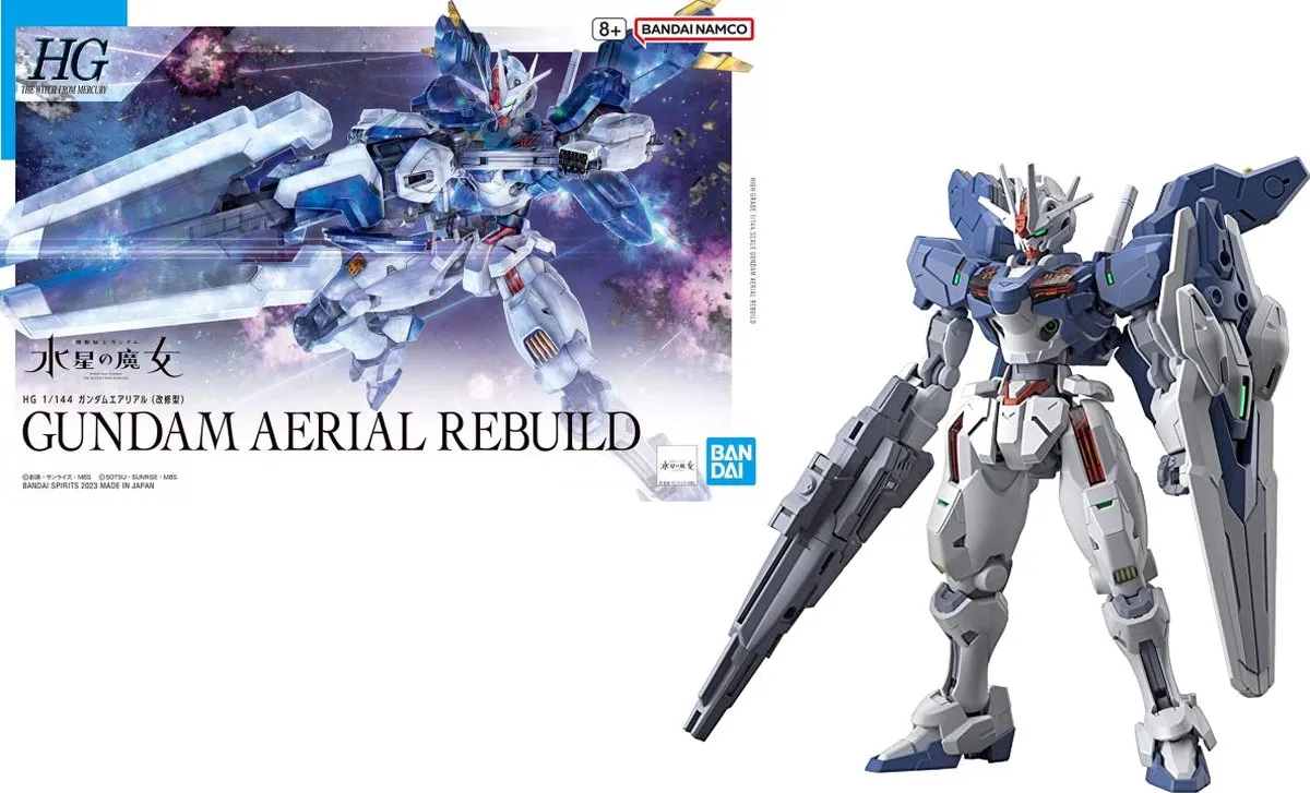 Bandai Namco Gundam Aerial Rebuild 1/144 Modelkit - Wit/Blauw/Grijs