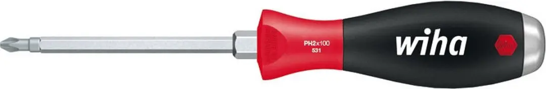 Wiha Schroevendraaier SoftFinish Phillips met stalen kap PH2 x 100mm