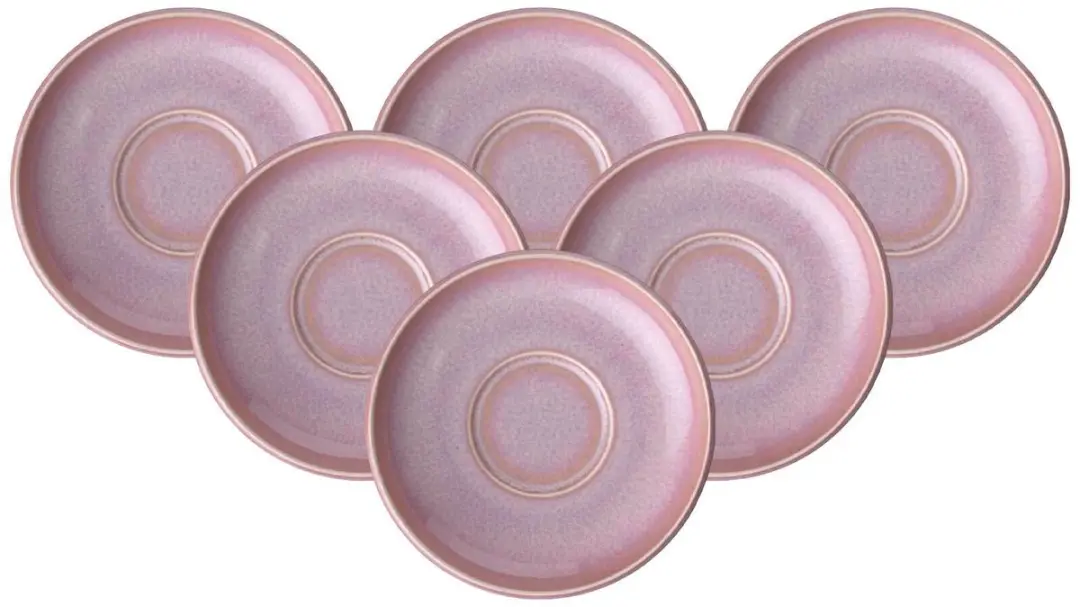 Espressountertassen Perlemor Coral ø 12 cm Set van 6