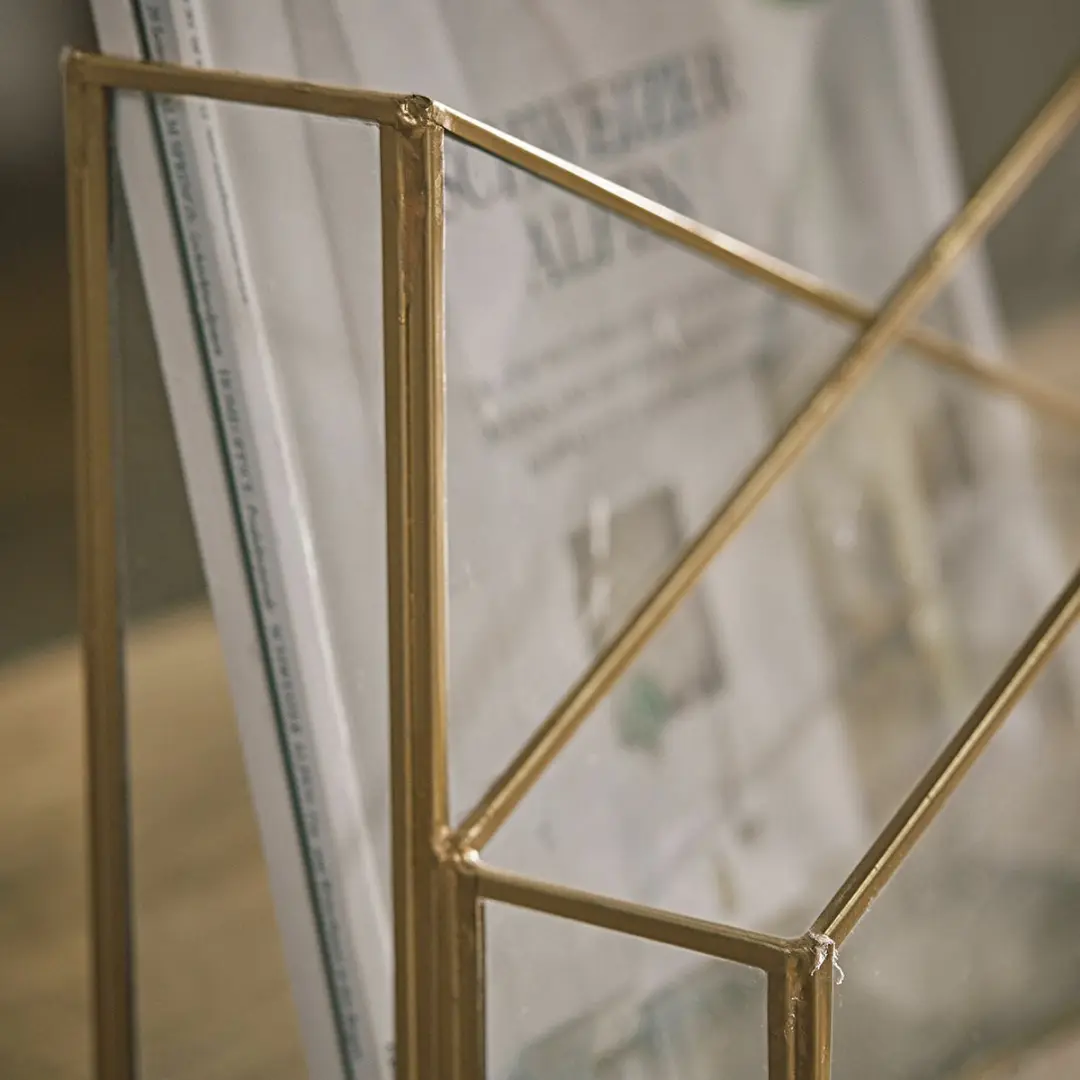 Loberon Tijdschriftenhouder Moselle - Goud/Heldere kleur - afbeelding 5 van 5