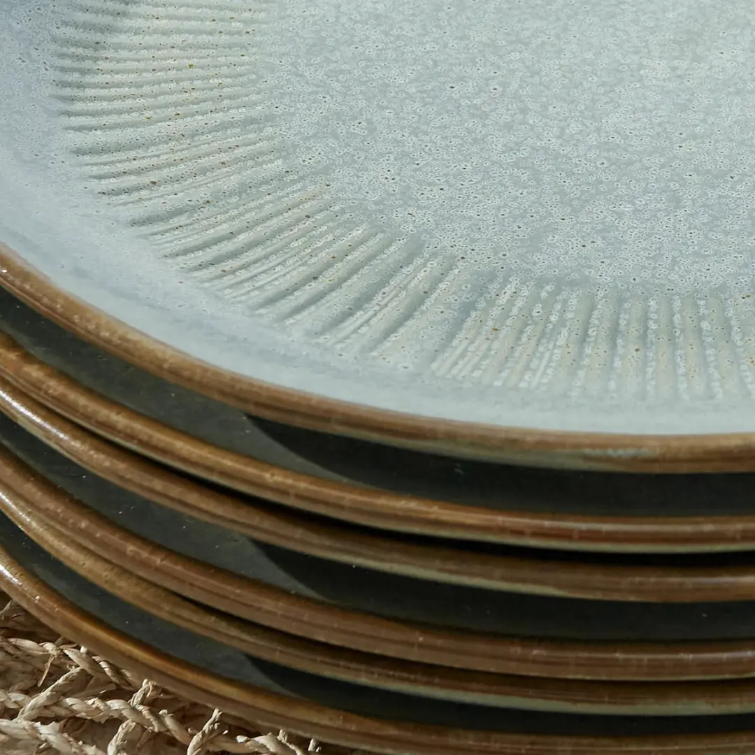 Loberon Périers Bordenset 6-delig - Turquoise/Bruin - afbeelding 6 van 6