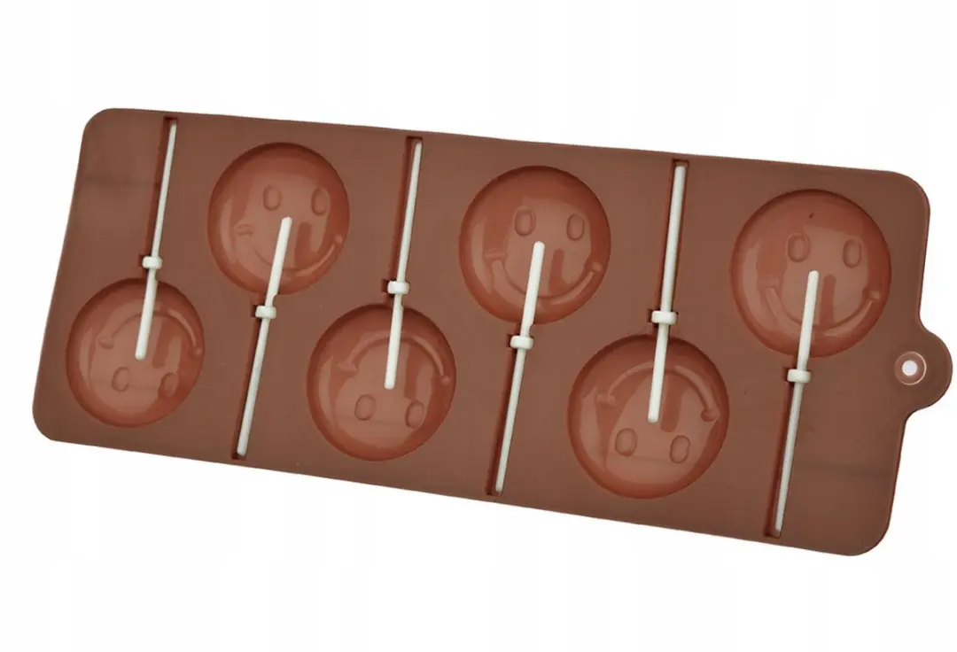 Siliconen Lollipop Vorm met Gezichtjes