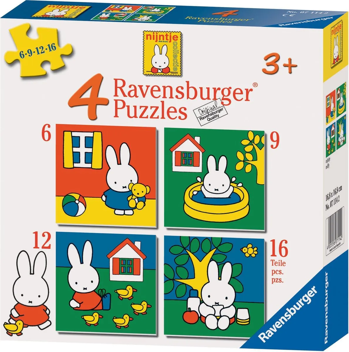 Ravensburger Nijntje Puzzels 4-delig - 6/9/12/16 Stuks - Multicolor