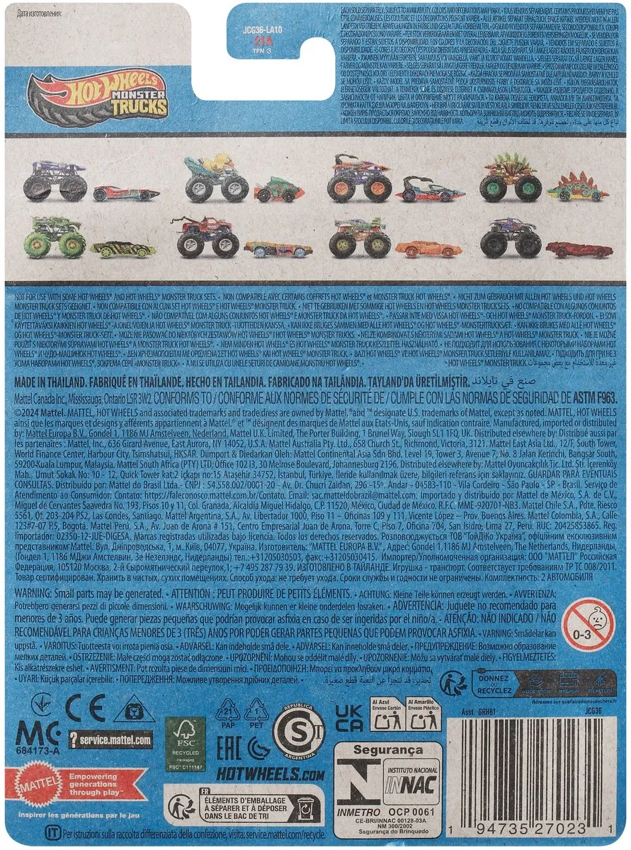 Hot Wheels Monster Truck Duck N' Roll JCG36 - 2-delig Meerkleurig - afbeelding 2 van 2