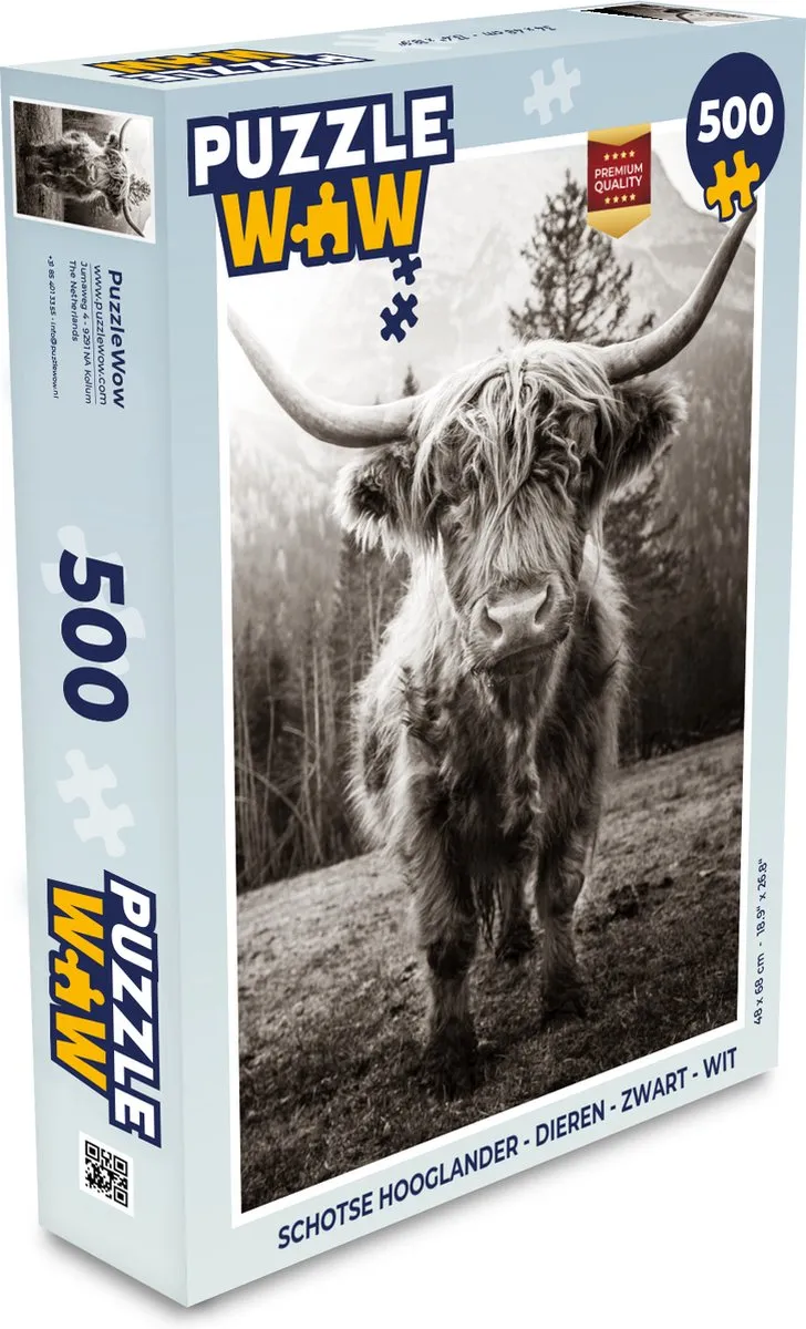 PuzzleWow Schotse Hooglander Legpuzzel 500 Stuks