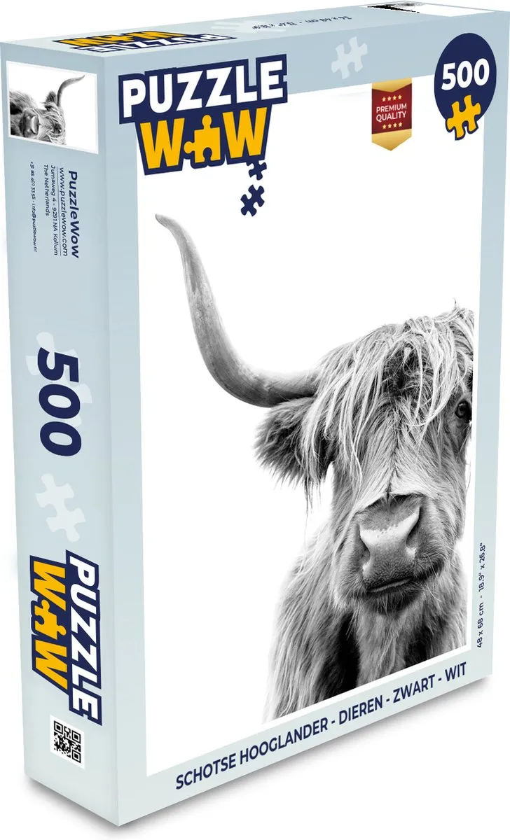 PuzzleWow Schotse Hooglander Legpuzzel 500 Stuks - Multicolor