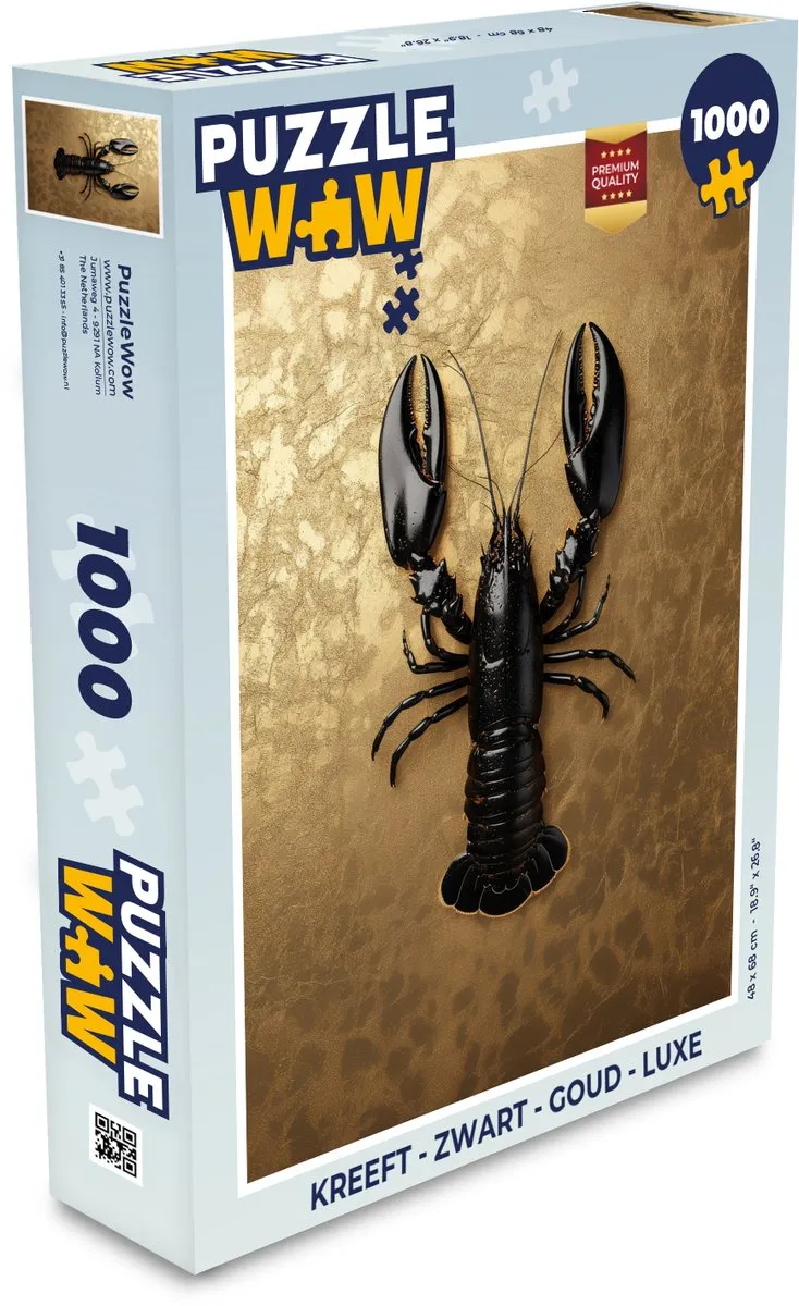 PuzzleWow Kreeft Puzzel 1000 Stuks - Zwart/Goud