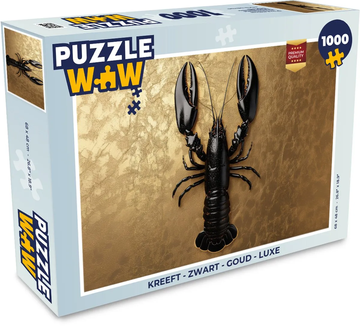 PuzzleWow Kreeft Puzzel 1000 Stuks - Zwart/Goud