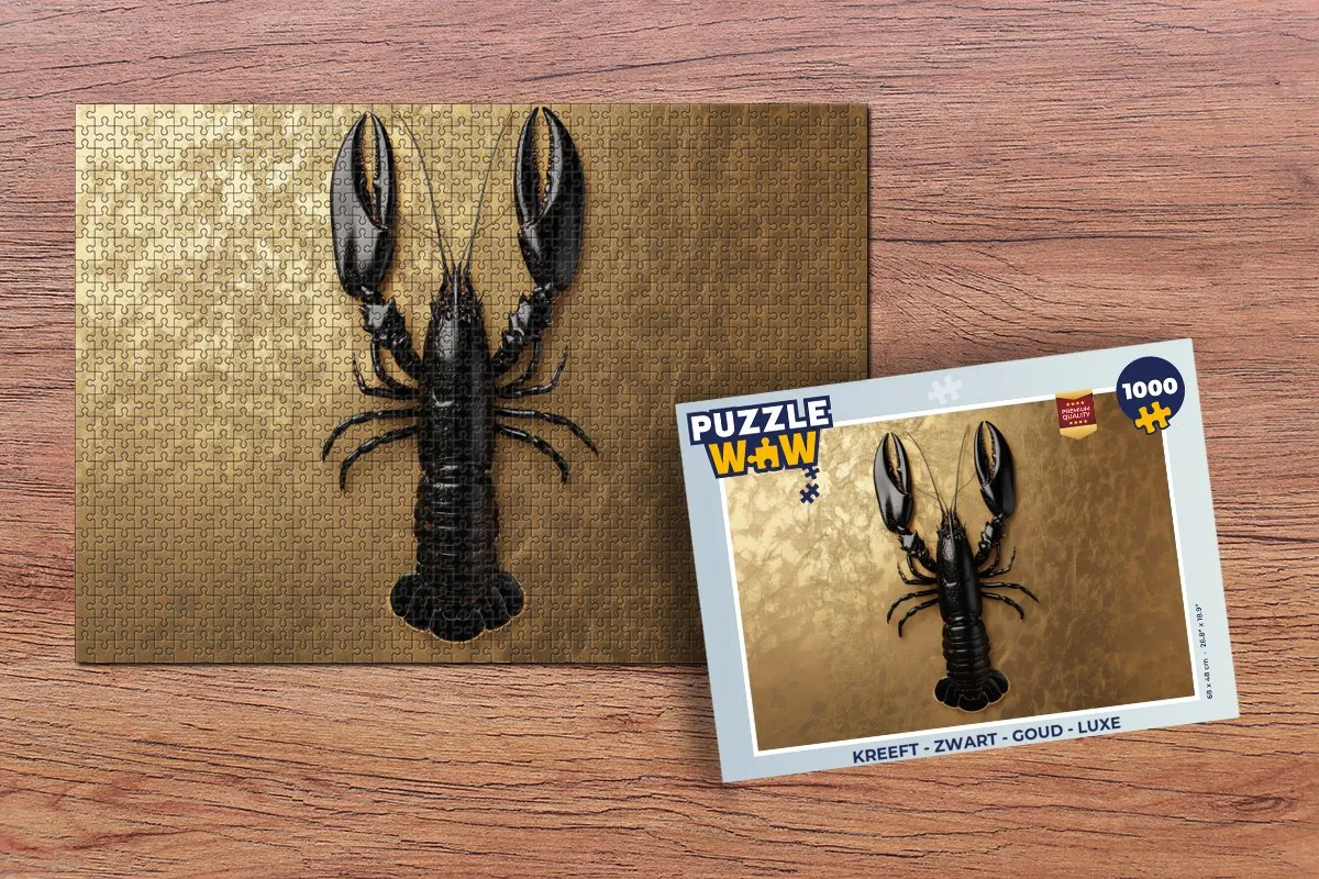 PuzzleWow Kreeft Puzzel 1000 Stuks - Zwart/Goud
