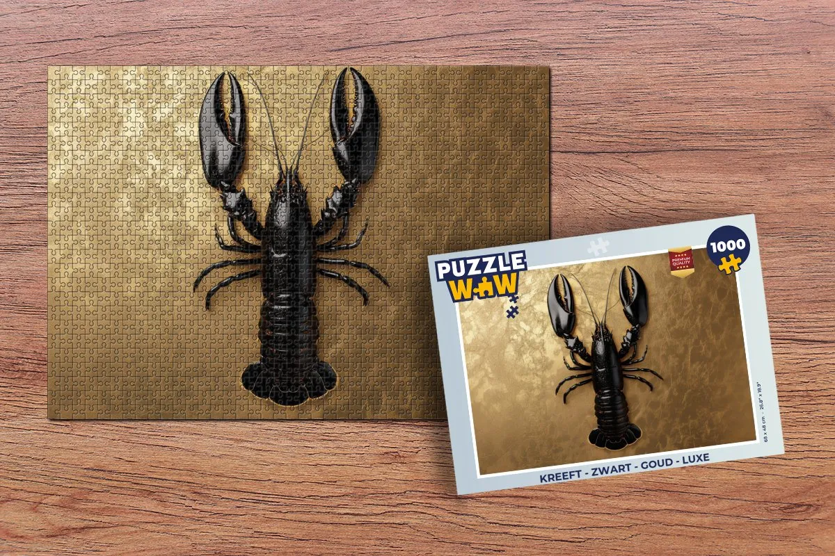 PuzzleWow Kreeft Puzzel 1000 Stuks - Zwart/Goud