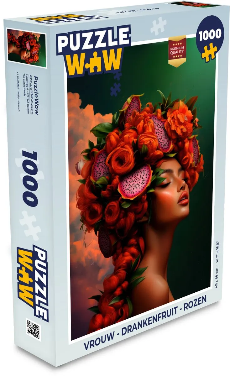 PuzzleWow Vrouw Rozen Legpuzzel 1000 Stuks