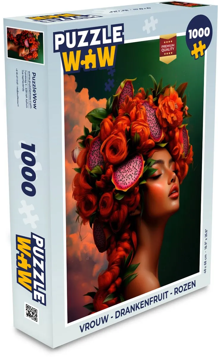 PuzzleWow Vrouw Rozen Legpuzzel 1000 Stuks