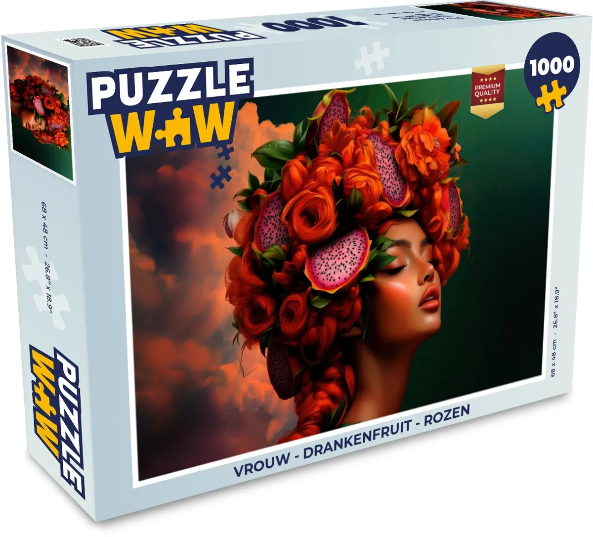PuzzleWow Vrouw Rozen Legpuzzel 1000 Stuks